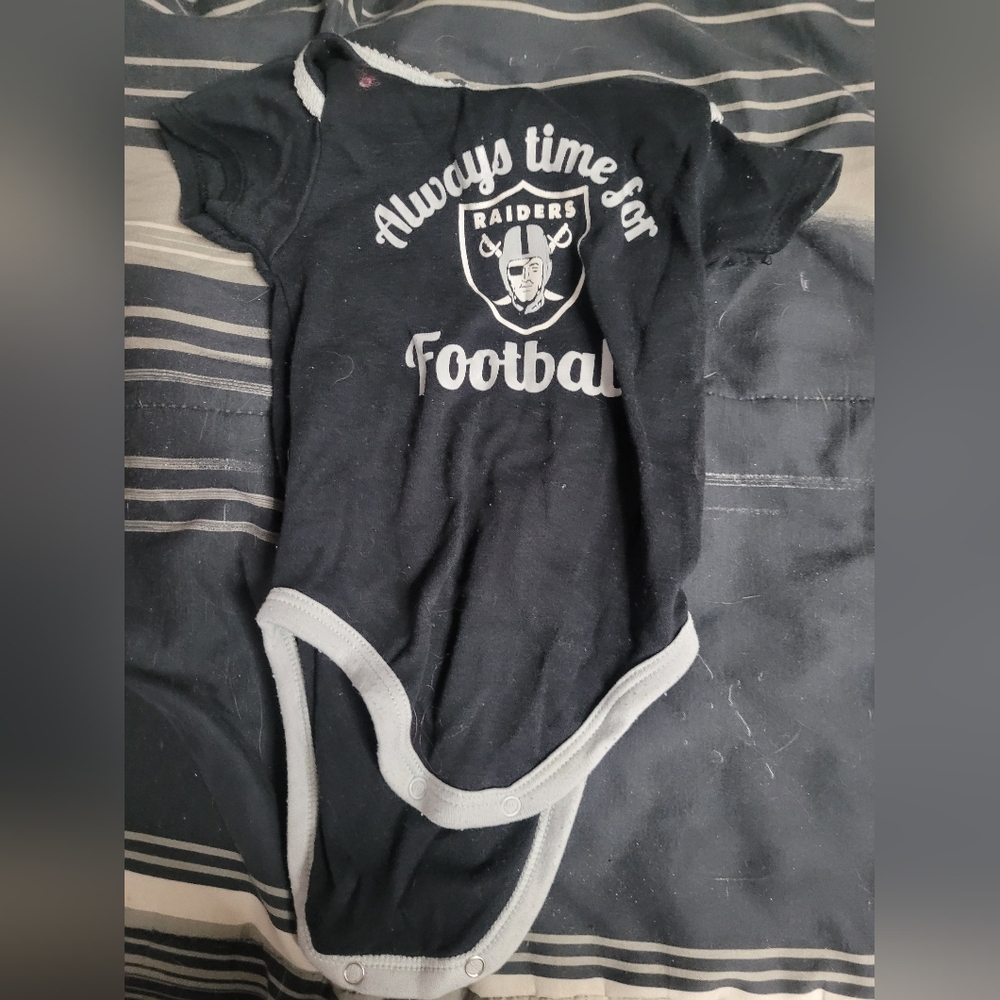Raiders Baby Onesie in Black and Gray
